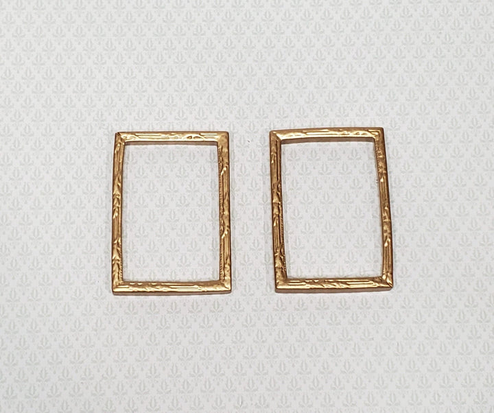 Dollhouse Picture Frames Set of 2 Gold for Painting 2.25" x 1.5" 1:12 Scale Miniatures - Miniature Crush