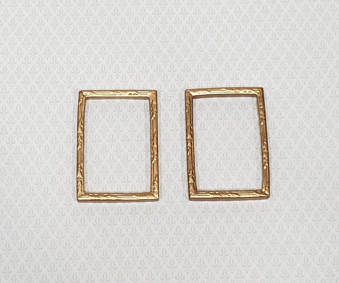 Dollhouse Picture Frames Set of 2 Gold for Painting 2.25" x 1.5" 1:12 Scale Miniatures - Miniature Crush