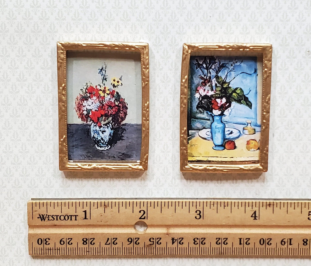 Dollhouse Picture Frames Set of 2 Gold for Painting 2.25" x 1.5" 1:12 Scale Miniatures - Miniature Crush