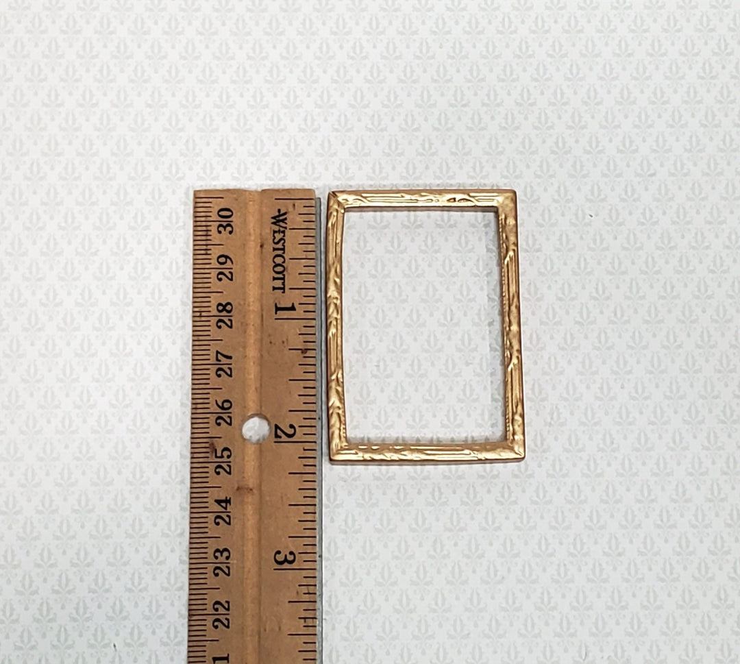 Dollhouse Picture Frames Set of 2 Gold for Painting 2.25" x 1.5" 1:12 Scale Miniatures - Miniature Crush