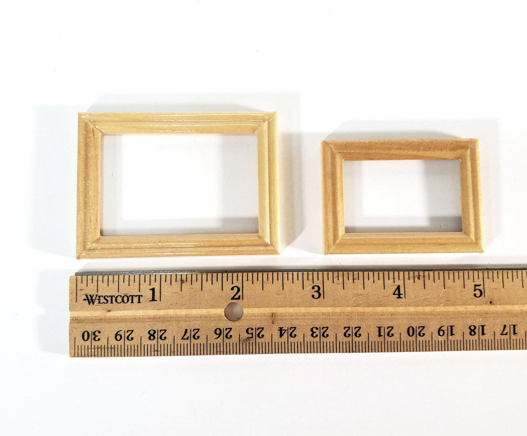 Dollhouse Picture Frames Set of 2 Sizes Wood Light Oak Finish 1:12 Scale Miniatures - Miniature Crush