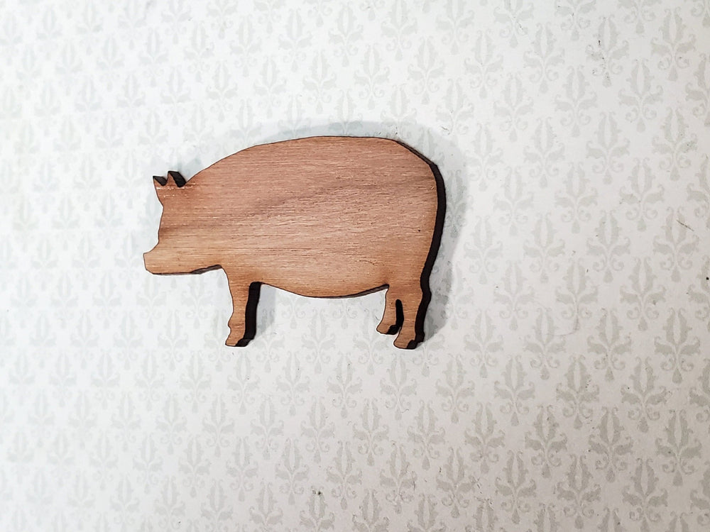 Dollhouse Pig Cutting Board Cherry Wood 1:12 Scale Miniature Kitchen Accessory - Miniature Crush