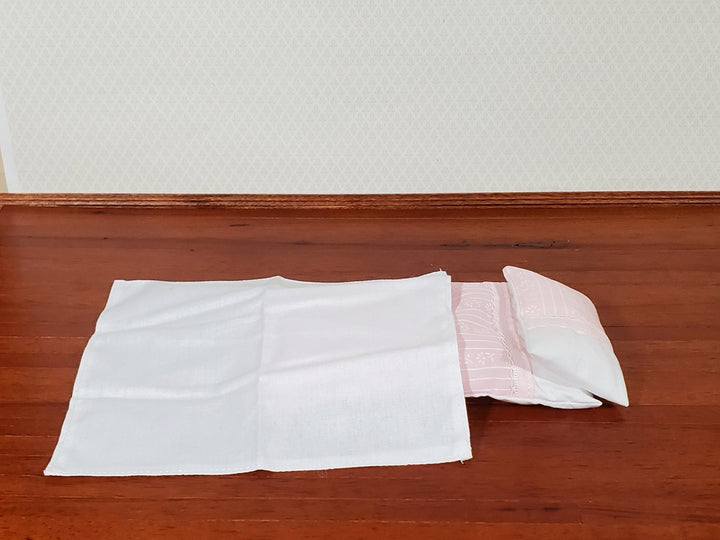 Dollhouse Pink Bedding Set Twin Single Size Pillow Sheet Comforter 1:12 Scale Miniature - Miniature Crush