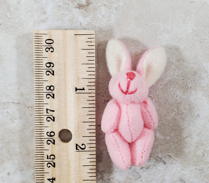 Dollhouse Pink Bunny Rabbit Stuffed Animal Toy 1:12 Scale Miniature Nursery - Miniature Crush