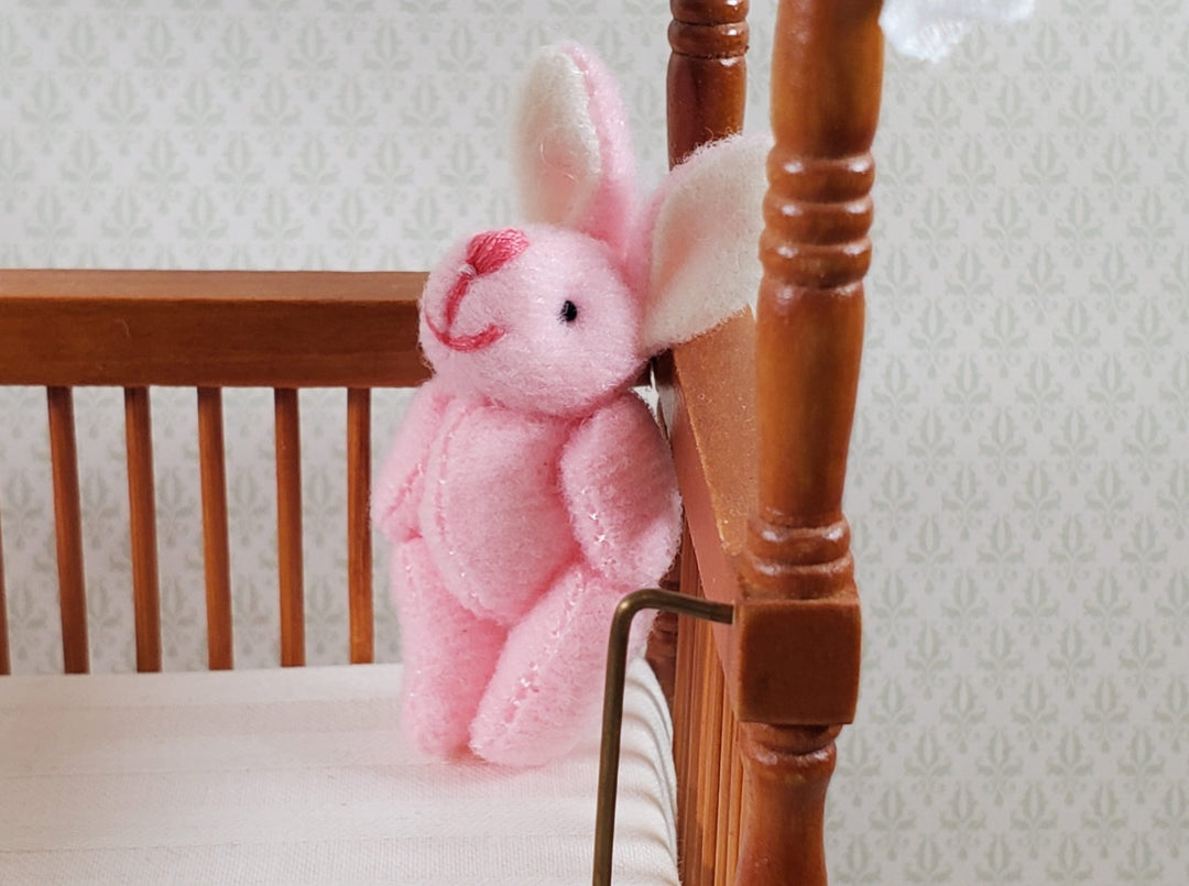 Dollhouse Pink Bunny Rabbit Stuffed Animal Toy 1:12 Scale Miniature Nursery - Miniature Crush