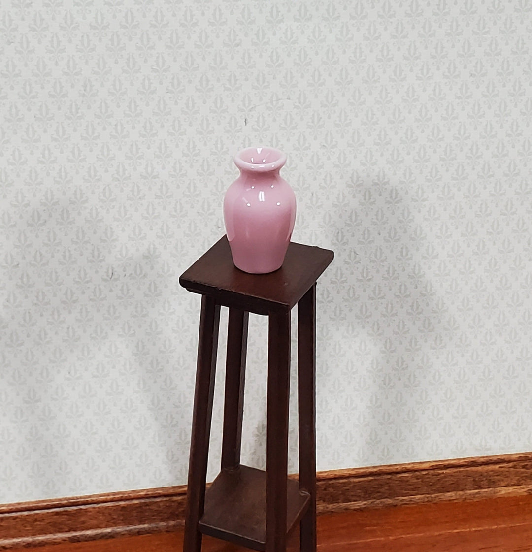 Dollhouse Pink Vase Tall Ceramic for Flowers or Decoration 1:12 Scale Miniature - Miniature Crush