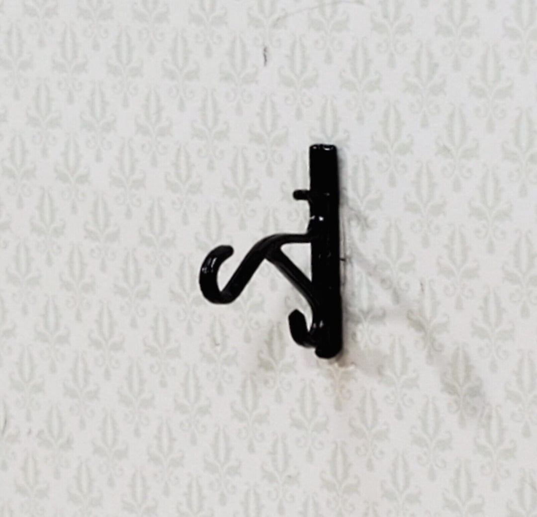 dollhouse hanging plant bracket Dollhouse Plant Hanger Wall Hook Black Metal 1:12 Scale Miniature Island Crafts