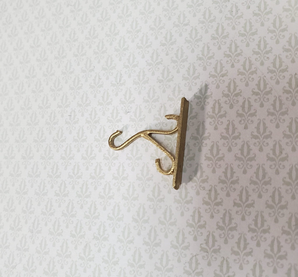 Dollhouse Plant Hanger Wall Hook Gold Metal 1:12 Scale Miniature ...