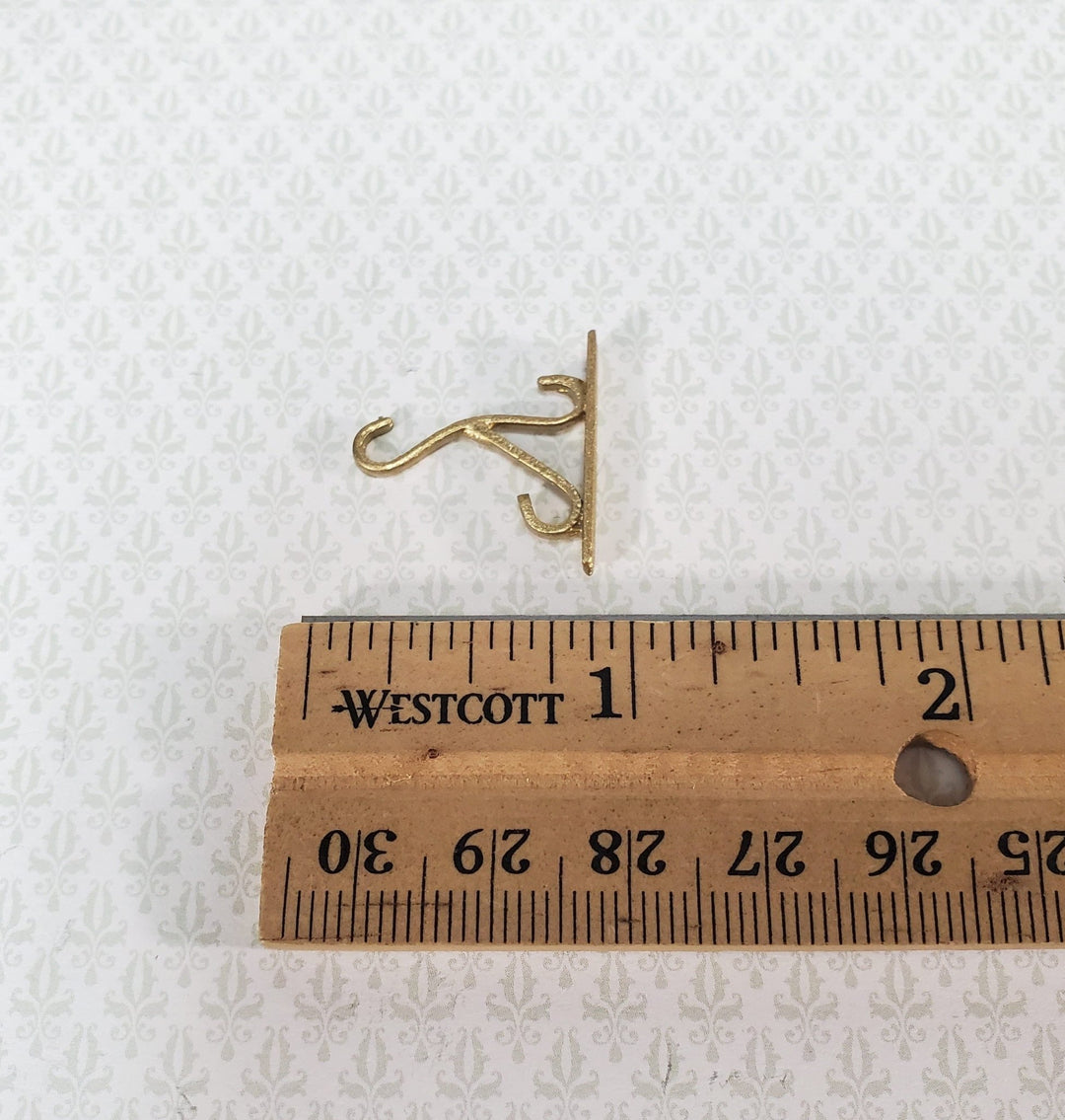 gold metal plant hanger Dollhouse Plant Hanger Wall Hook Gold Metal 1:12 Scale Miniature