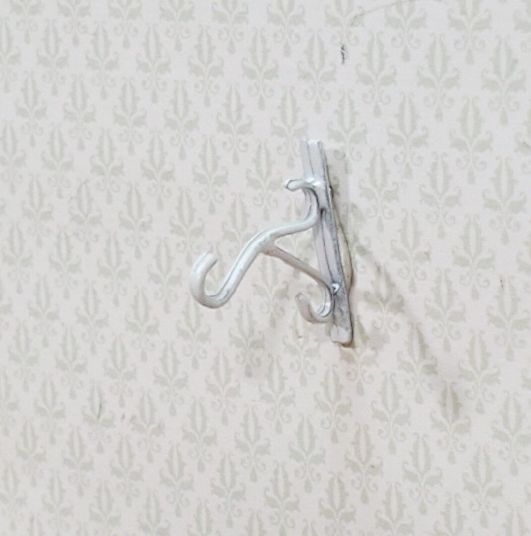 white plant hanger hook Dollhouse Plant Hanger Wall Hook White Metal 1:12 Scale Miniature Island Crafts