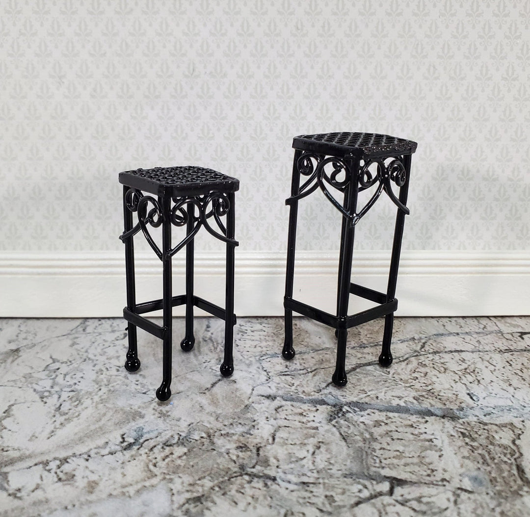 Dollhouse Plant Stand Set of 2 Black Wire Metal 1:12 Scale or Fairy Garden - Miniature Crush