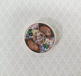 Dollhouse Plate Platter Ceramic Imari Style Colorful 1:12 Scale Miniature 1 1/16" - Miniature Crush