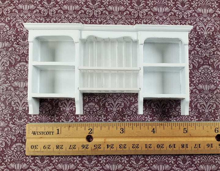 Dollhouse Plate Rack Kitchen Shelf White Wood 1:12 Scale Miniature Shelves - Miniature Crush