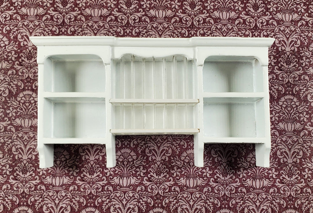Dollhouse Plate Rack Kitchen Shelf White Wood 1:12 Scale Miniature Shelves - Miniature Crush