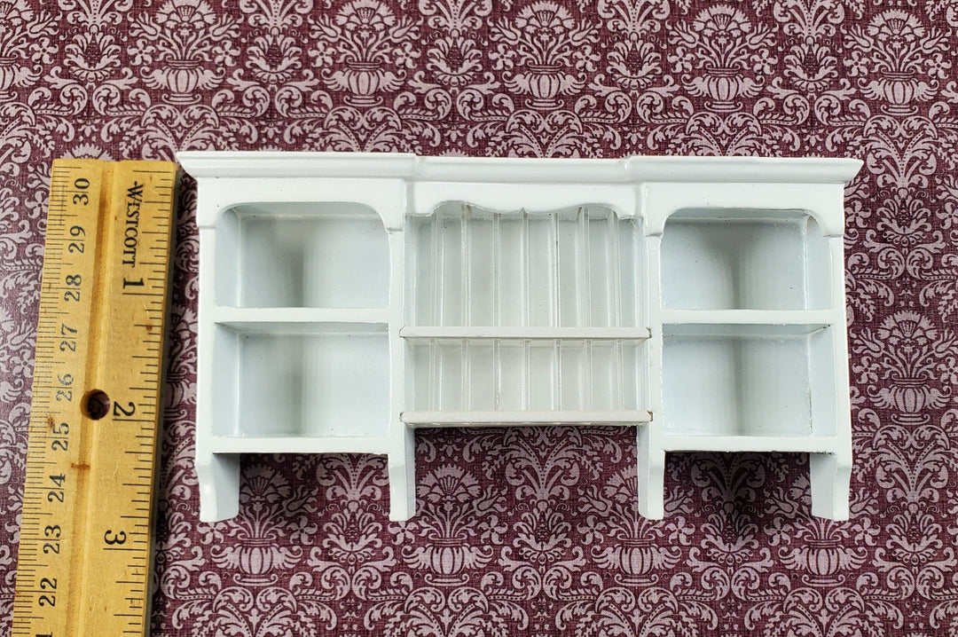 Dollhouse Plate Rack Kitchen Shelf White Wood 1:12 Scale Miniature Shelves - Miniature Crush