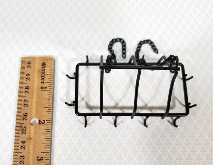 Dollhouse Pot Pan Hanger with Hooks Metal Kitchen Rack Large 1:12 or 1/6 Scale - Miniature Crush