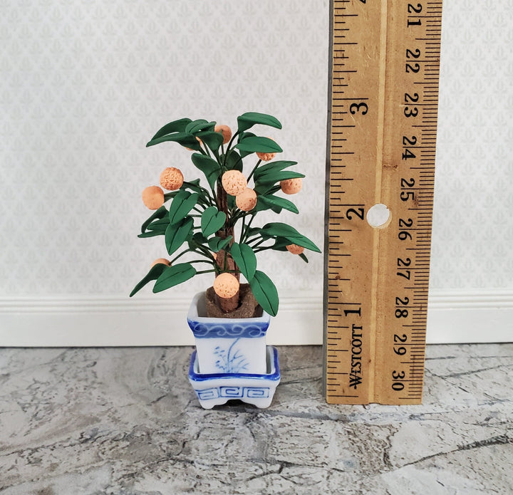 Dollhouse Potted Mini Orange Tree Ceramic Pot 1:12 Scale Miniature House Plant - Miniature Crush