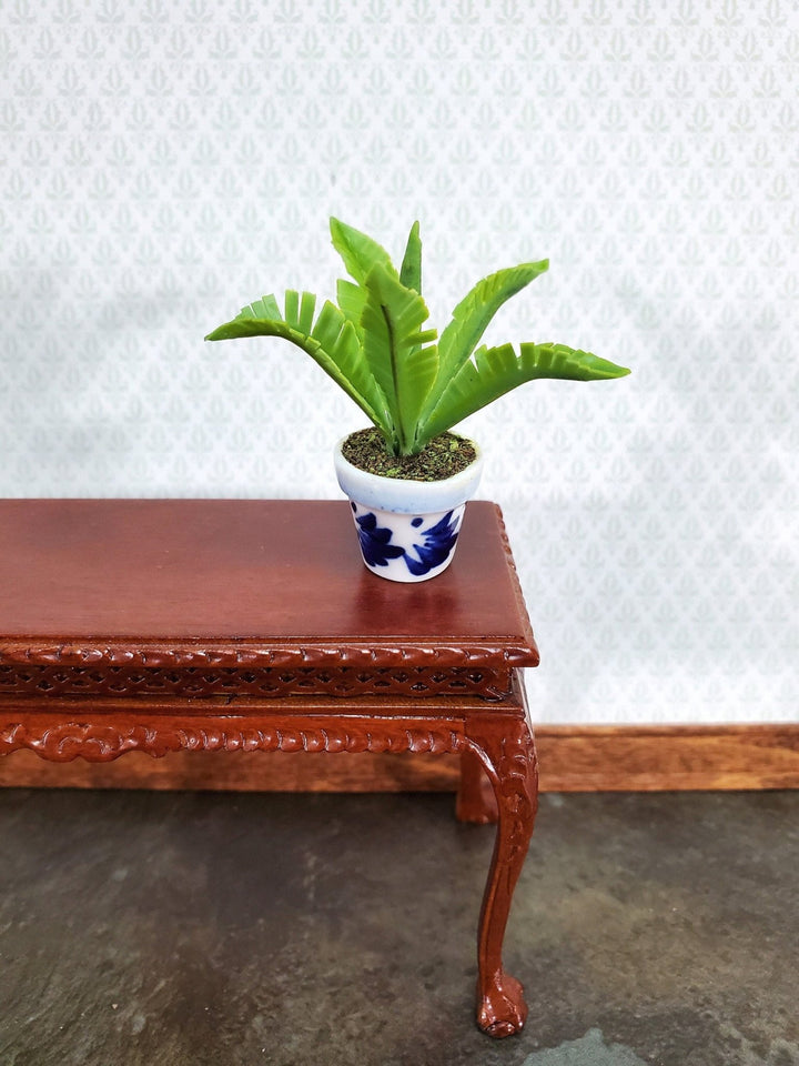 Dollhouse Potted Palm Top in Ceramic Pot 1:12 Scale Miniature House Plant - Miniature Crush