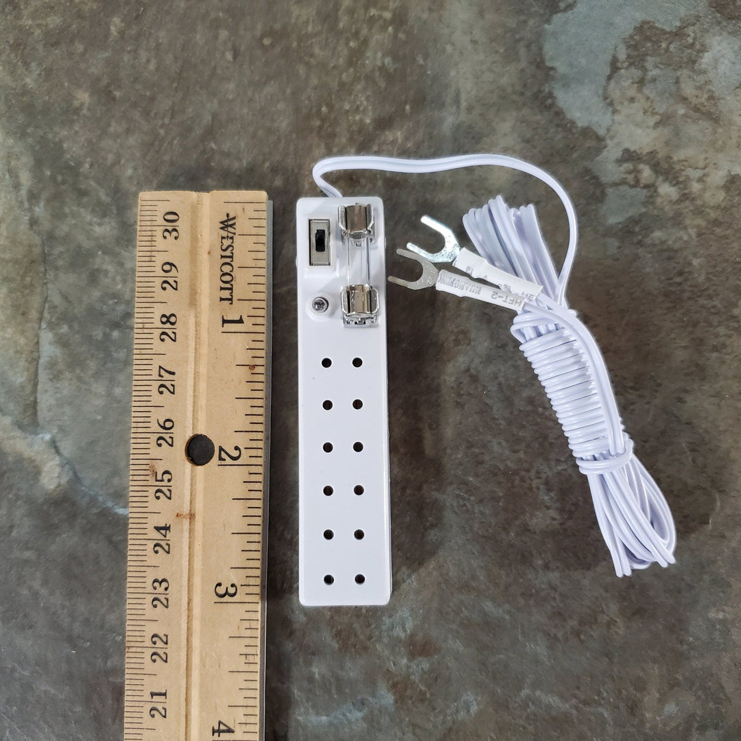 Dollhouse Power Strip with Fuse & On/Off Switch 6 Plugs 1:12 Scale Miniature - Miniature Crush