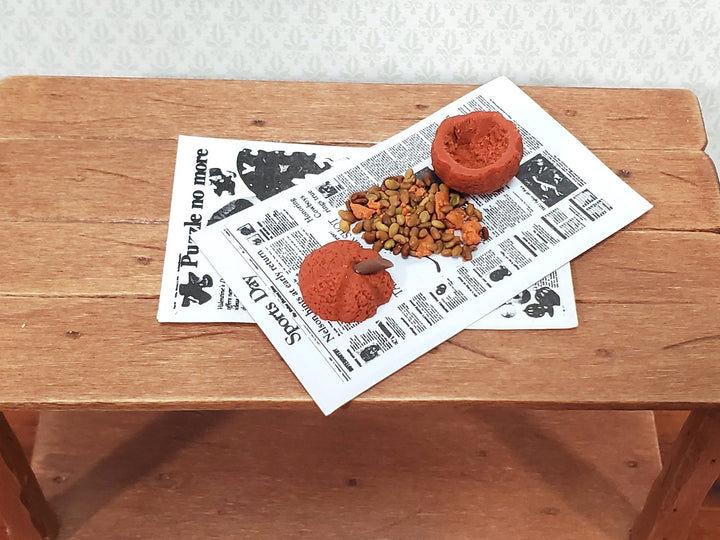 Dollhouse Pumpkin Carving Set Newspaper 1:12 Scale Miniatures Halloween Decor - Miniature Crush
