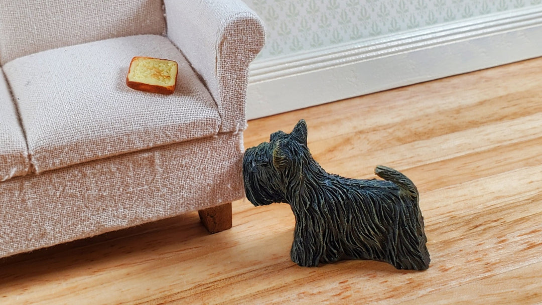 Dollhouse Puppy Dog Scottie Scottish Terrier Black 1:12 Scale Miniature Pet - Miniature Crush