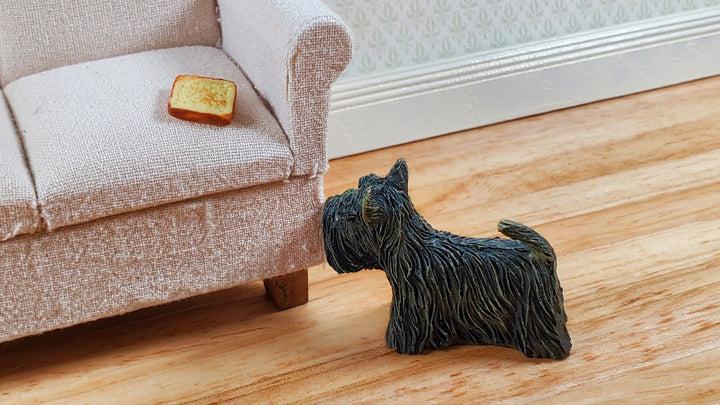 Dollhouse Puppy Dog Scottie Scottish Terrier Black 1:12 Scale Miniature Pet - Miniature Crush