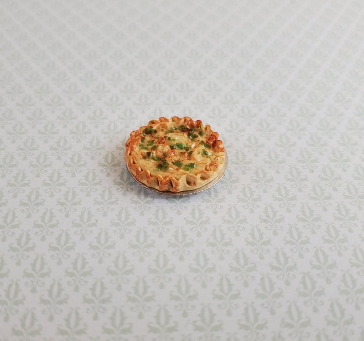 Dollhouse Quiche in Pie Tin 1:12 Scale Miniature Kitchen Food - Miniature Crush