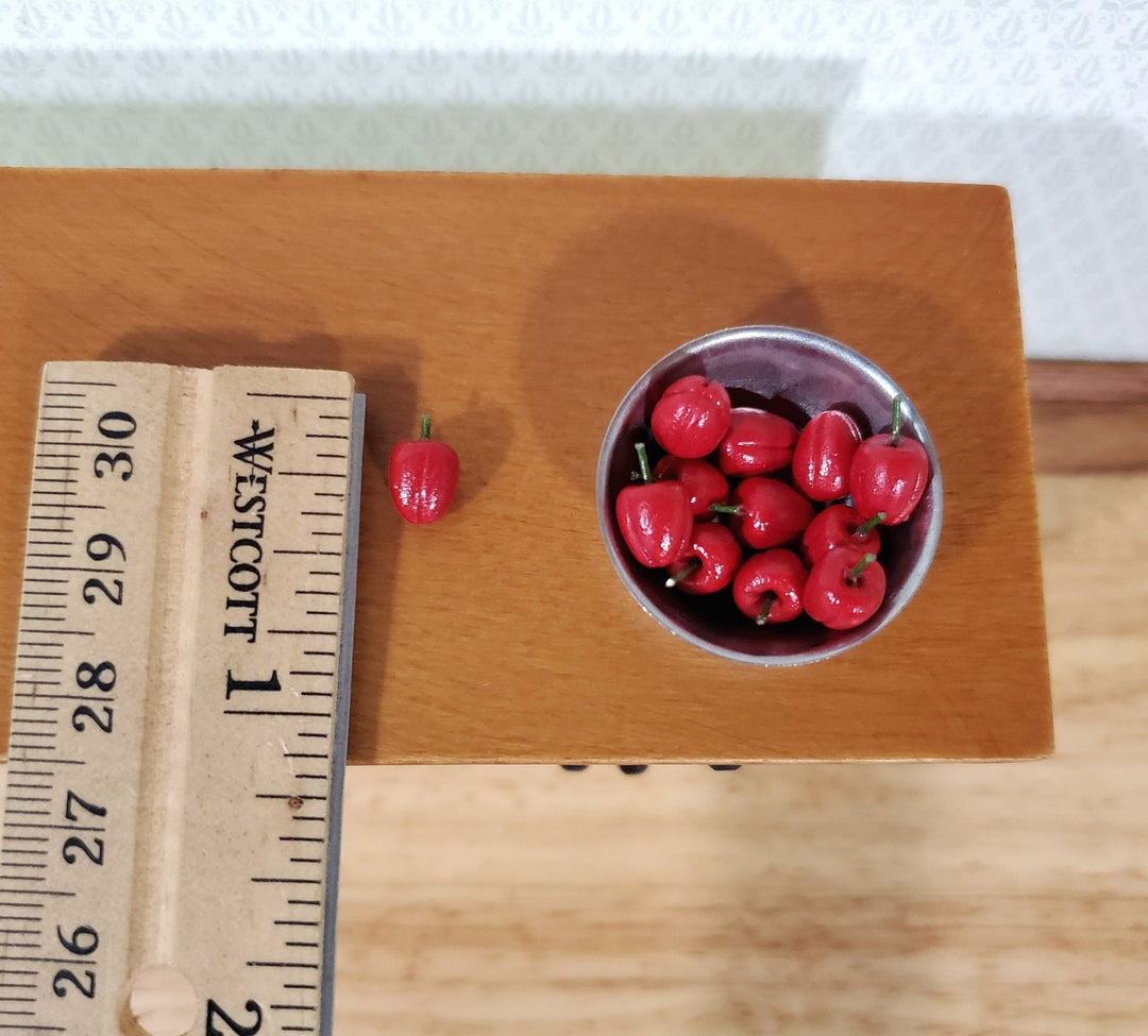 Dollhouse Red Bell Peppers Small Set of 12 1:12 Scale Miniature Kitchen Food - Miniature Crush