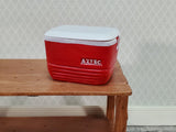 Dollhouse Red Cooler with Removable Lid Ice Chest Modern 1:12 Scale Dollhouse - Miniature Crush