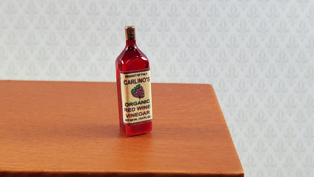 Dollhouse Red Wine Vinegar Bottle 1:12 Scale Miniature Kitchen Accessory - Miniature Crush