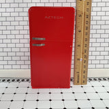 Dollhouse Refrigerator Fridge Retro 2 Door Red 1950s Style 1:12 Scale Wood Furniture - Miniature Crush
