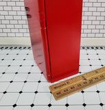Dollhouse Refrigerator Fridge Retro 2 Door Red 1950s Style 1:12 Scale Wood Furniture - Miniature Crush