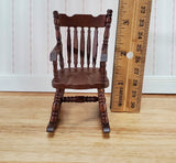 Dollhouse Rocking Chair Boston Style Rocker Walnut Finish 1:12 Scale Miniature Furniture - Miniature Crush