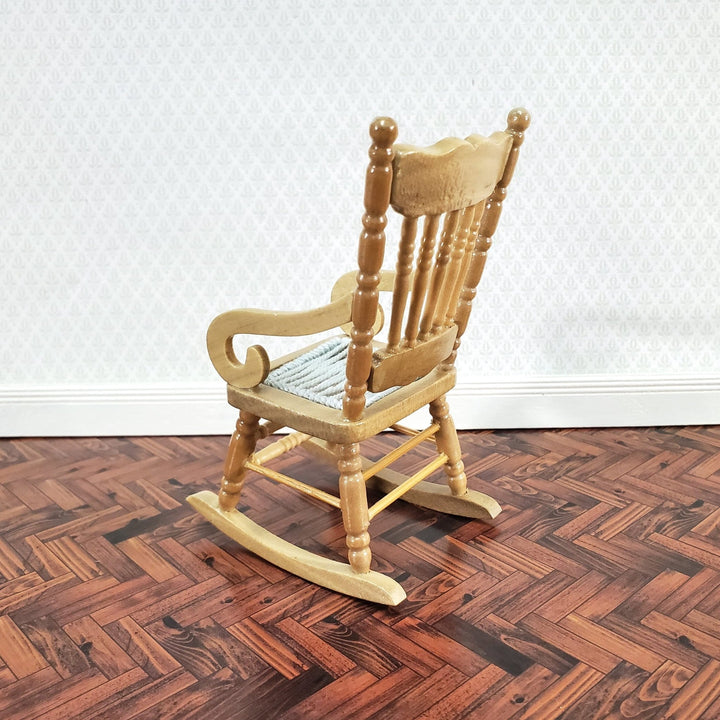 Dollhouse Rocking Chair Wood Light Oak Finish 1:12 Scale Miniature Furniture - Miniature Crush