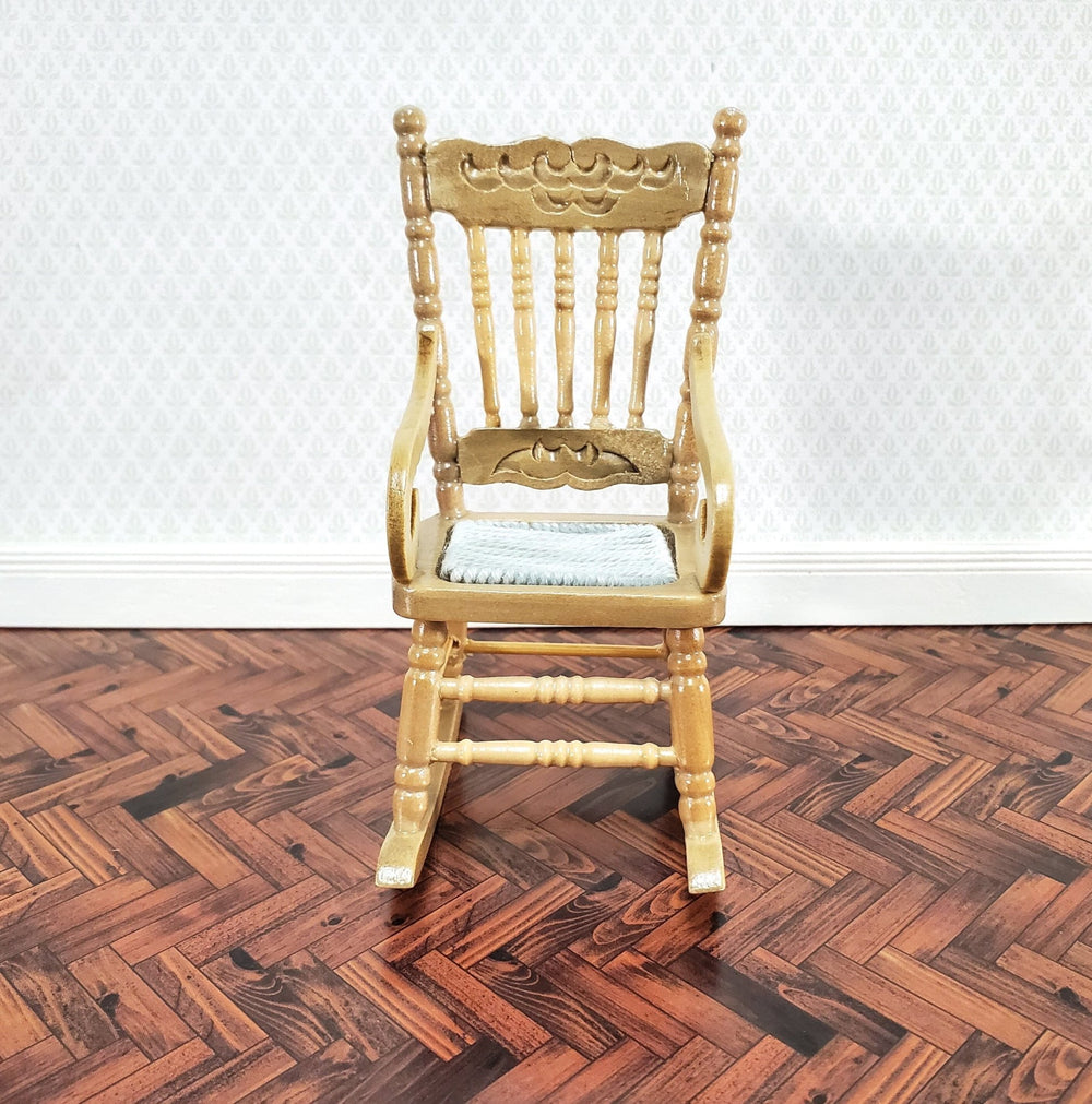 Dollhouse Rocking Chair Wood Light Oak Finish 1:12 Scale Miniature Furniture - Miniature Crush