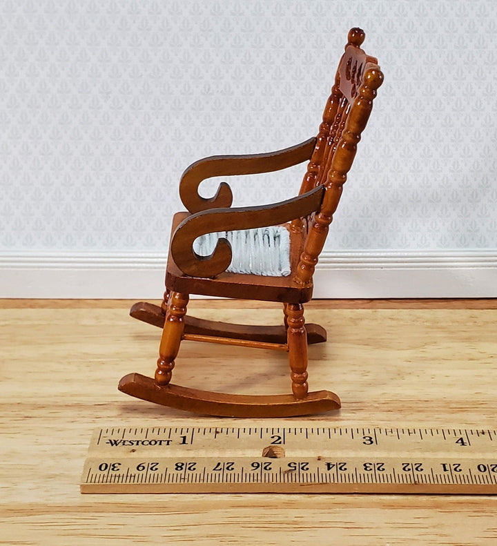 Dollhouse Rocking Chair Wood Walnut Finish 1:12 Scale Miniature Furniture T6806 - Miniature Crush