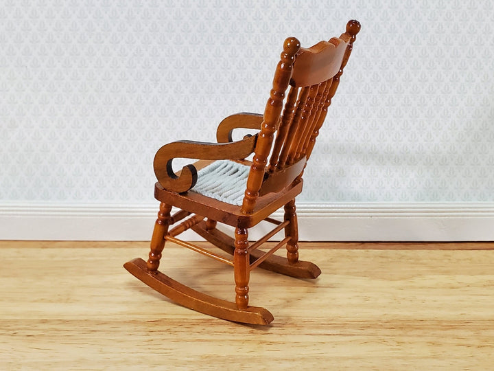 Dollhouse Rocking Chair Wood Walnut Finish 1:12 Scale Miniature Furniture T6806 - Miniature Crush