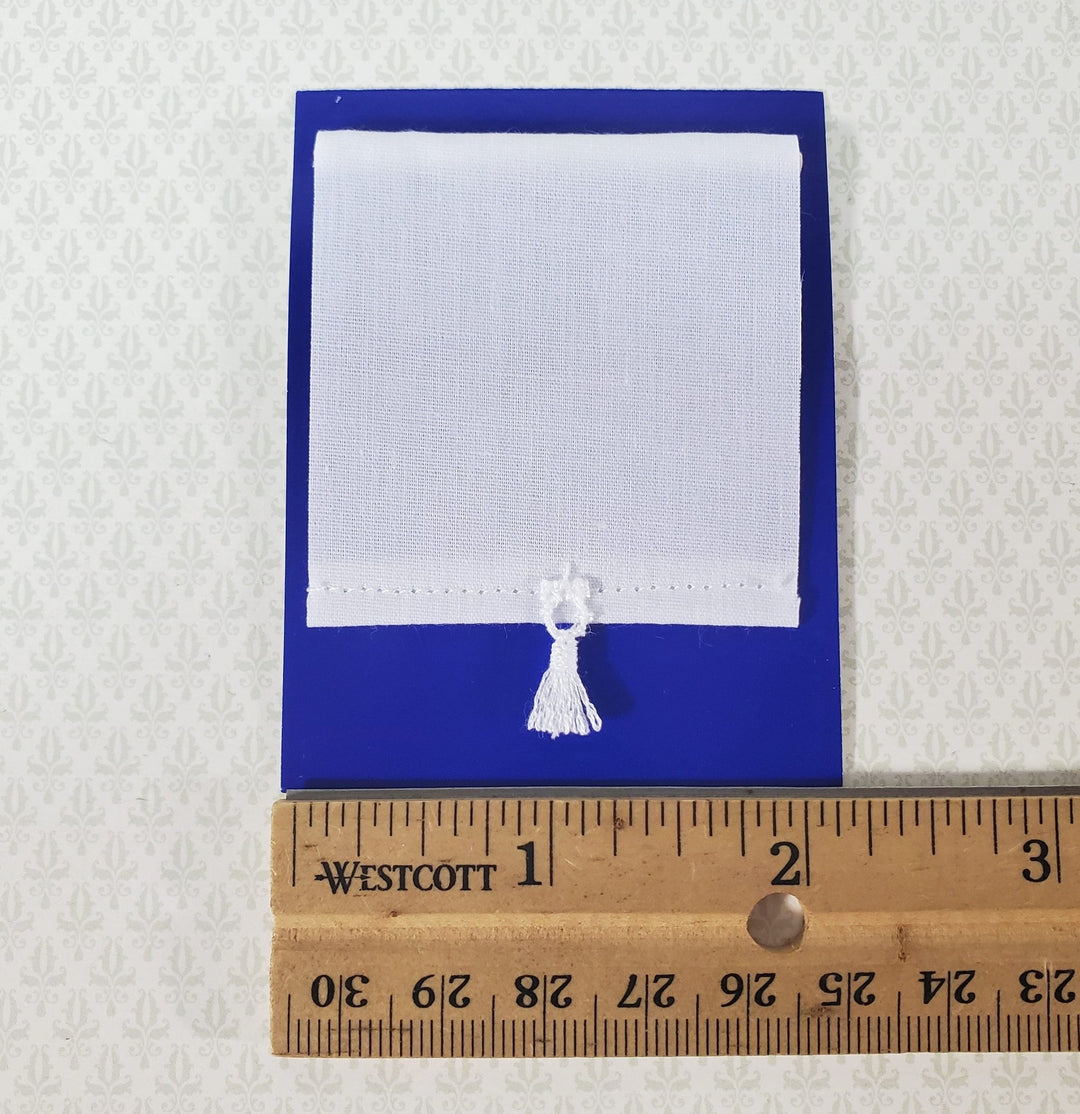 Dollhouse Roller Shade Curtain (Stationary) White 1:12 Scale Miniature Handmade - Miniature Crush
