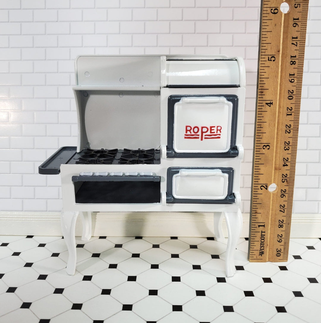 Dollhouse Roper Range Stove Oven 1920s Style Large 1:12 Scale Miniature Kitchen Metal - Miniature Crush