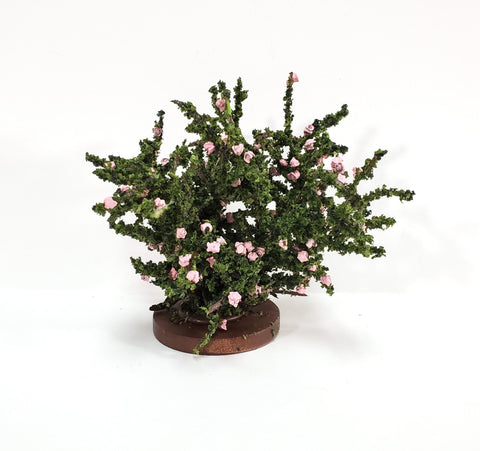 Dollhouse Rose Bush Pink Large Flowering Shrub 1:12 Scale Miniature - Miniature Crush