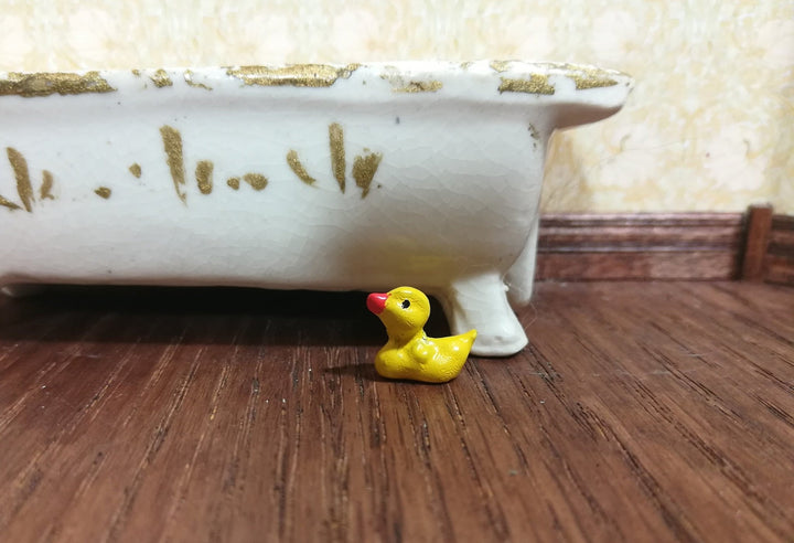 Dollhouse Rubber Ducky for the Bathtub 1:12 Scale Miniature Yellow Duck Metal - Miniature Crush