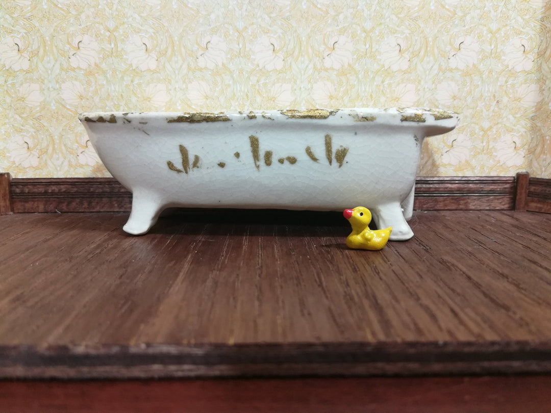 Dollhouse Rubber Ducky for the Bathtub 1:12 Scale Miniature Yellow Duck Metal - Miniature Crush