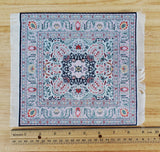 Dollhouse Rug Large Fabric Square Turkish Style Pink Gray 1:12 Scale Miniature Carpet - Miniature Crush