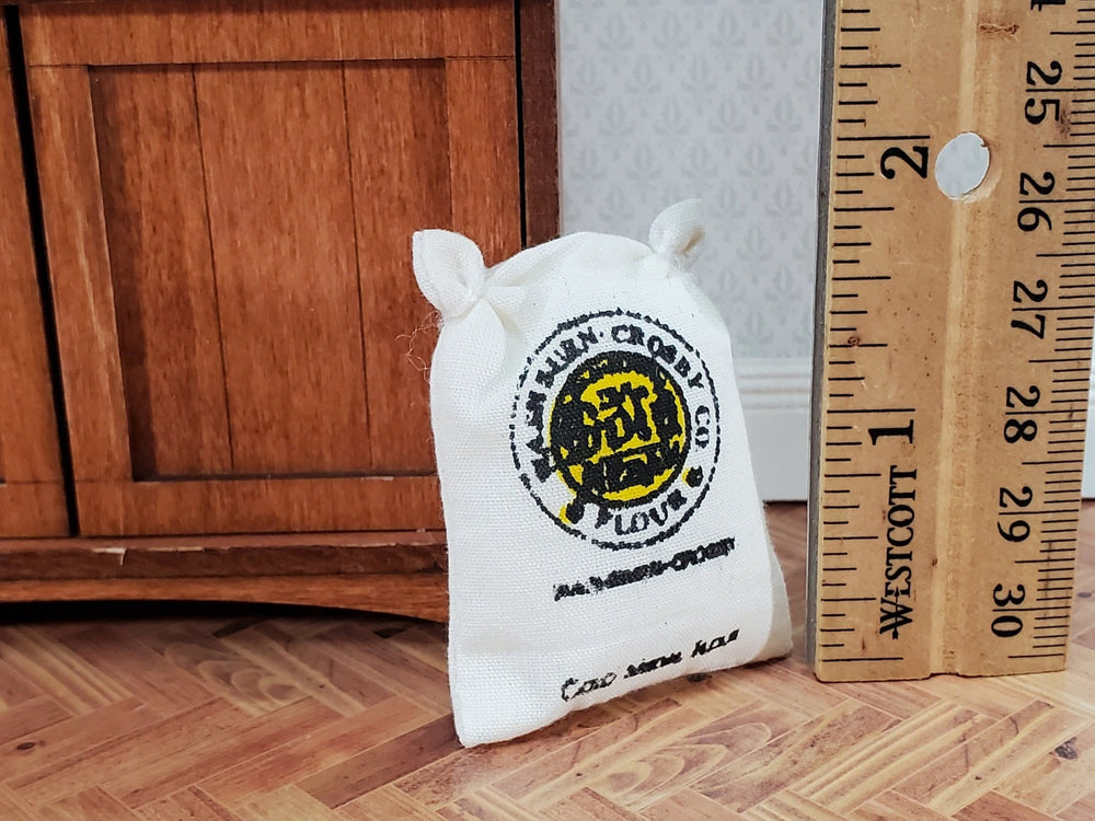 Dollhouse Sack Bag of Flour Fabric Blank on Backside 1:12 Scale Miniatures - Miniature Crush