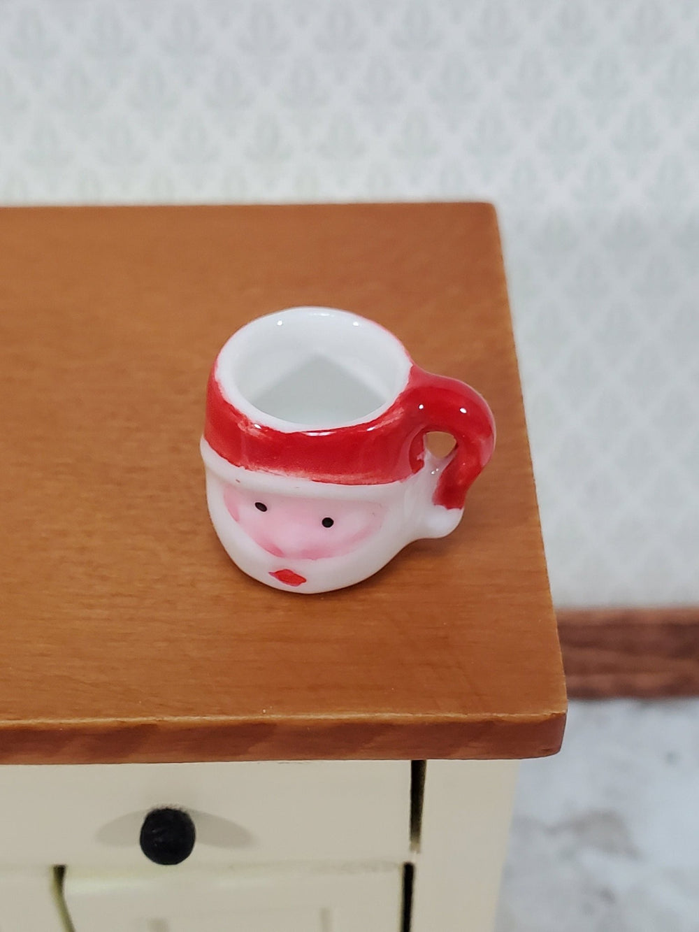 Dollhouse Santa Mug Coffee Cup LARGE Miniature Ceramic Christmas - Miniature Crush