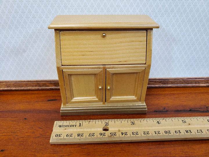 Dollhouse Secretary Writing Desk with Drawer Light Oak Finish 1:12 Scale Furniture - Miniature Crush