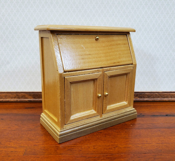 Dollhouse Secretary Writing Desk with Drawer Light Oak Finish 1:12 Scale Furniture - Miniature Crush