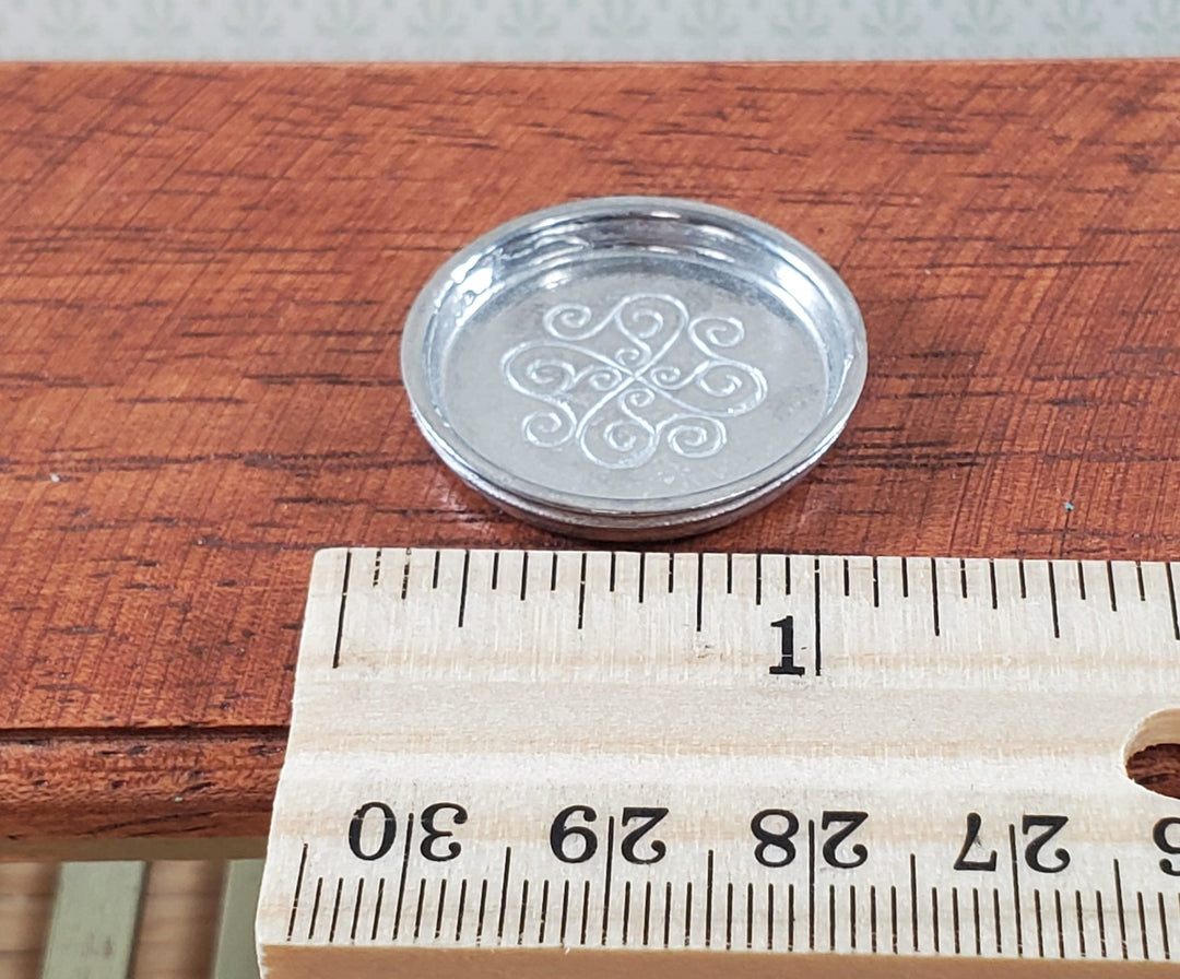 Dollhouse Serving Tray Round Metal 1:12 Scale Miniature by Phoenix Model - Miniature Crush