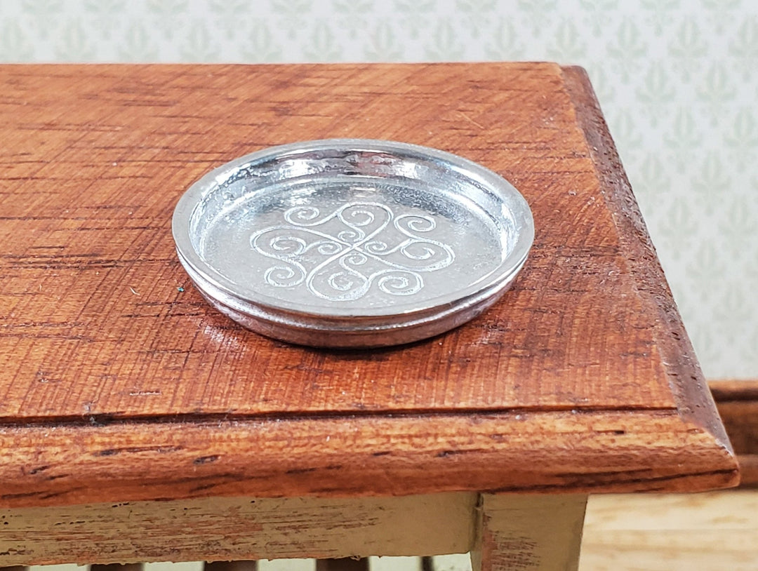 Dollhouse Serving Tray Round Metal 1:12 Scale Miniature by Phoenix Model - Miniature Crush