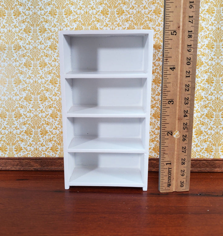 Dollhouse Shelves White Standing Bookcase 4 Shelf 1:12 Scale Furniture Bookshelf - Miniature Crush